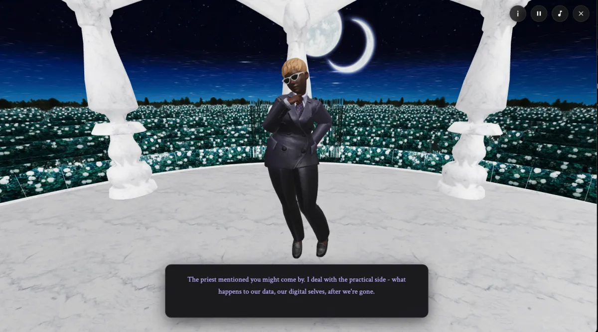 The funeral director character