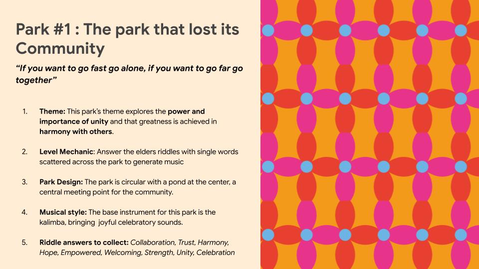 Early explorations for a level design